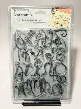 Autumn Leaves Clear Stamps Scribbles Alphabet A-Z by Rhonna Farrer
